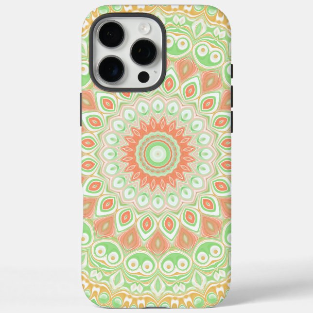 Summer Yellow and Green Mandala Pattern Design Case-Mate iPhone Case (Back)