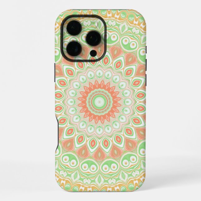 Summer Yellow and Green Mandala Pattern Design iPhone Case (Back)