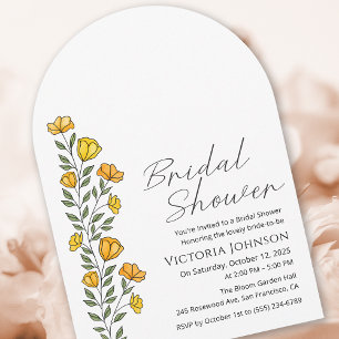 Summer Yellow Buttercups Flower Bridal Shower Invitation