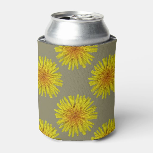 Summer Yellow Dandelion Flower on any Colour Can Cooler (Can Front)