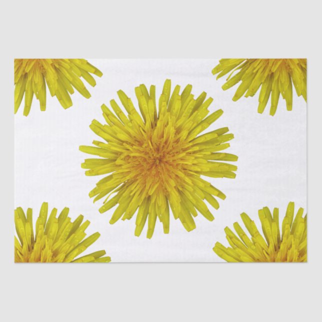 Summer Yellow Dandelion Flower on any Colour Tissue Paper (Front)