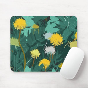 Summer Yellow Dandelions Mouse Pad