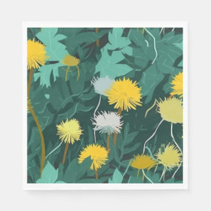 Summer Yellow Dandelions Napkin