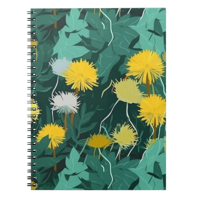 Summer Yellow Dandelions Notebook (Front)
