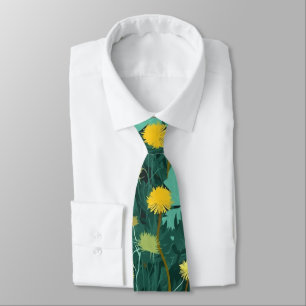 Summer Yellow Dandelions Tie