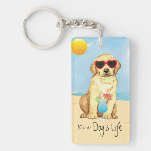 Summer Yellow Lab Keychain