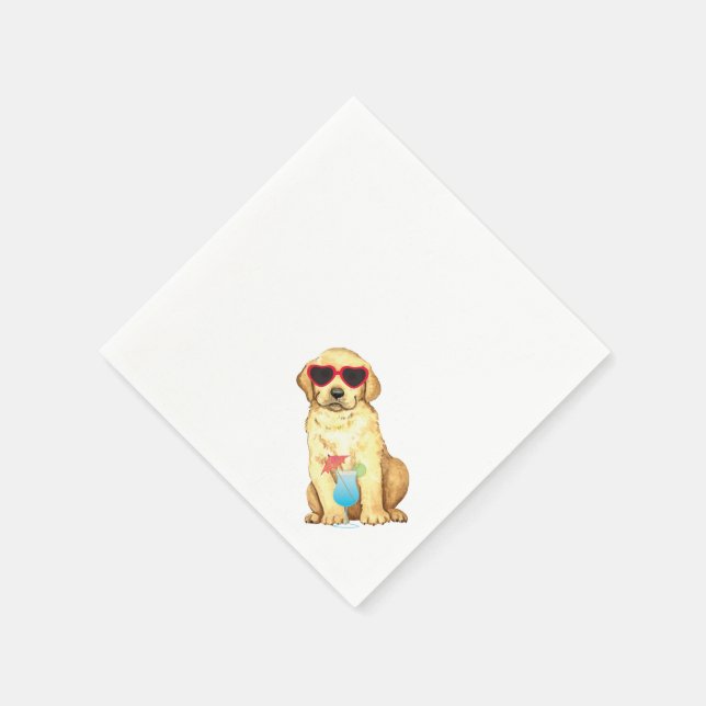 Summer Yellow Lab Napkins (Corner)