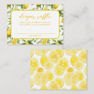 Summer Yellow Lemon Diaper Raffle Enclosure Card