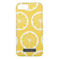 Summer Yellow Lemon Slices Pattern iPhone Case