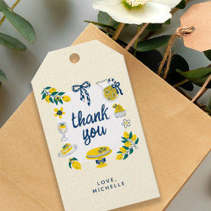 Summer Yellow Lemon Theme Hand Drawn Thank You Gift Tags