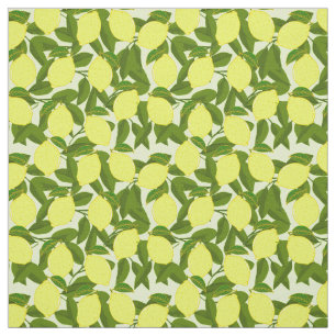 Summer Yellow Lemons Fruit Pattern Fabric