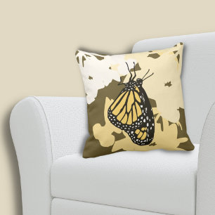 Summer Yellow Monarch Butterfly  Cushion