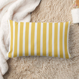 Summer Yellow Stripes Modern Lumbar Cushion