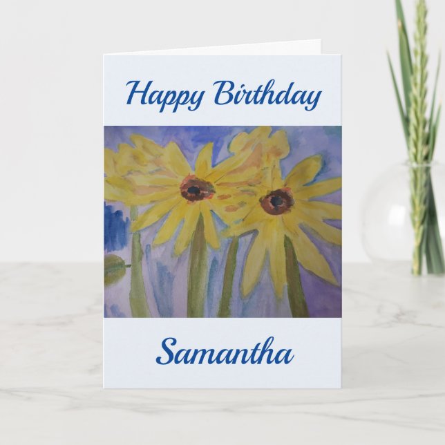Summer Yellow Sunflowers Birthday Card (Front)
