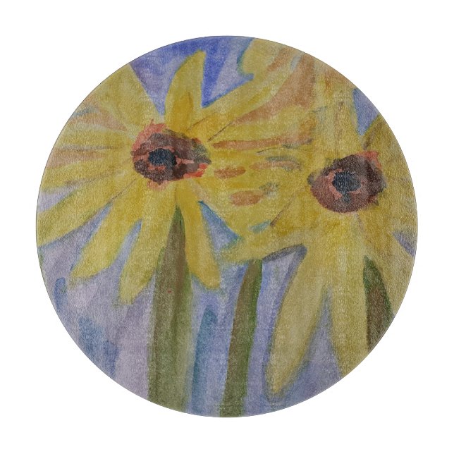 Summer Yellow Sunflowers Cutting Board (Front)