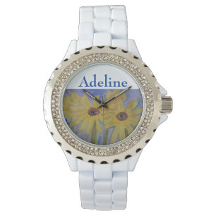 Summer Yellow Sunflowers Personalised Watch