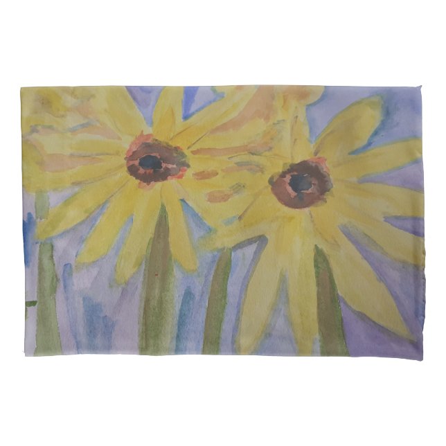 Summer Yellow Sunflowers Pillowcase (Front)