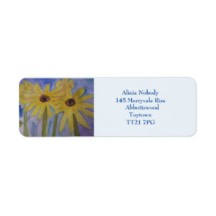Summer Yellow Sunflowers Return Address Label