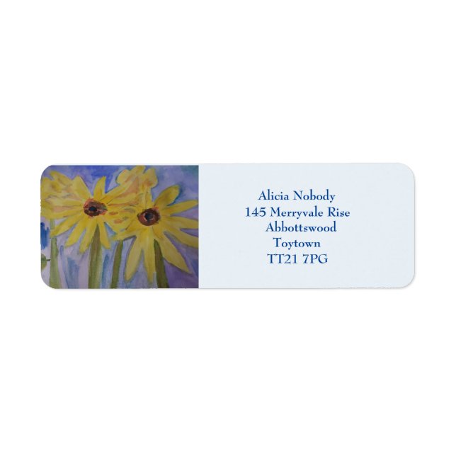 Summer Yellow Sunflowers Return Address Label (Front)