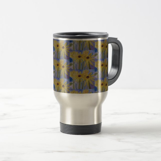 Summer Yellow Sunflowers Travel Mug (Front Right)