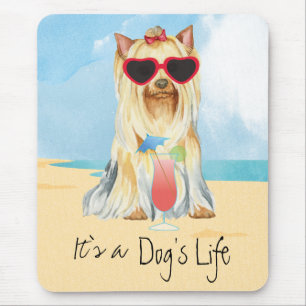 Summer Yorkie Mouse Pad