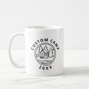 Summer youth camp cabin on island custom design coffee mug