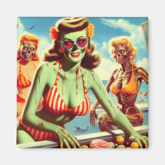 Summer Zombie Pin-up Magnet (Front)