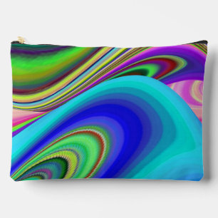 Summerfeeling , Abstract 3D Rainbowart Accessory Pouch