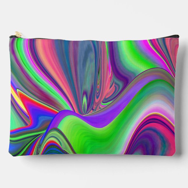 Summerfeeling , Abstract 3D Rainbowart Accessory Pouch (Front)