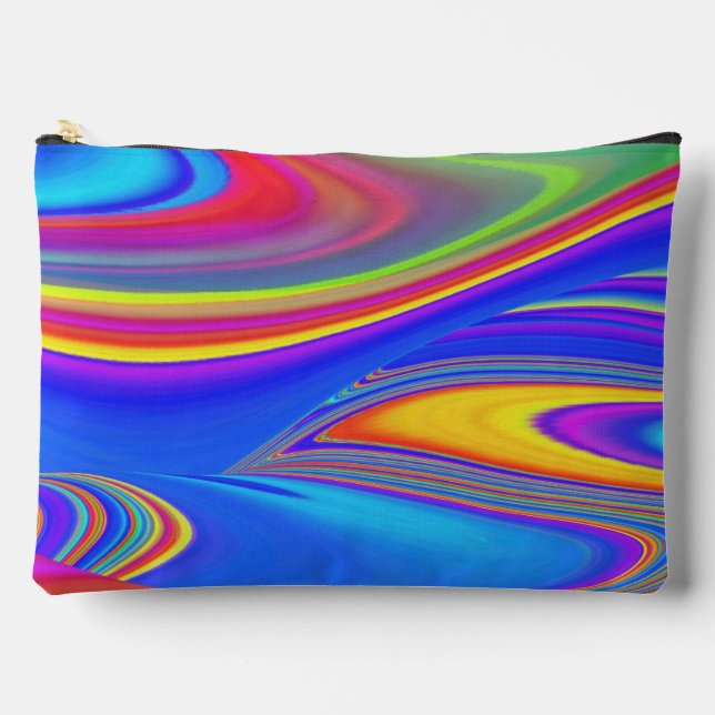Summerfeeling , Abstract 3D Rainbowart Accessory Pouch (Front)