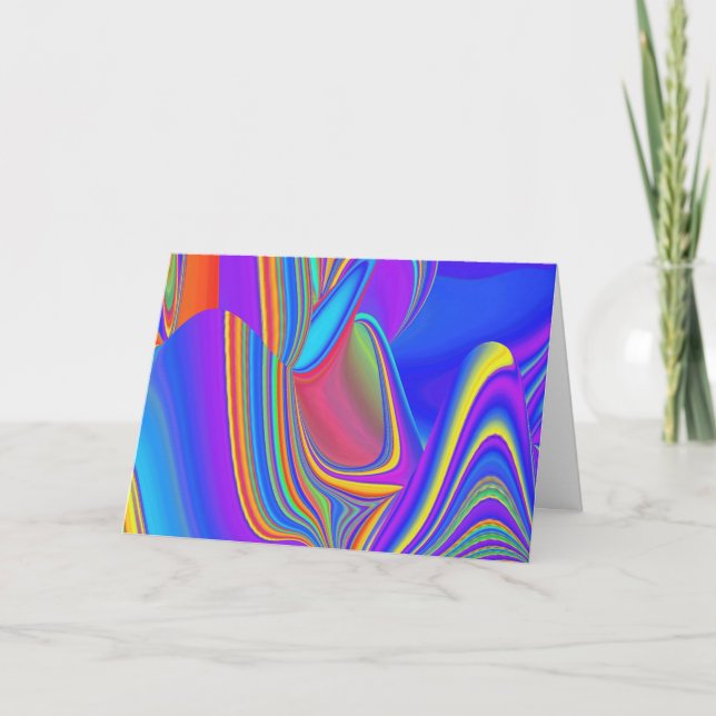 Summerfeeling , Abstract 3D Rainbowart Card (Front)