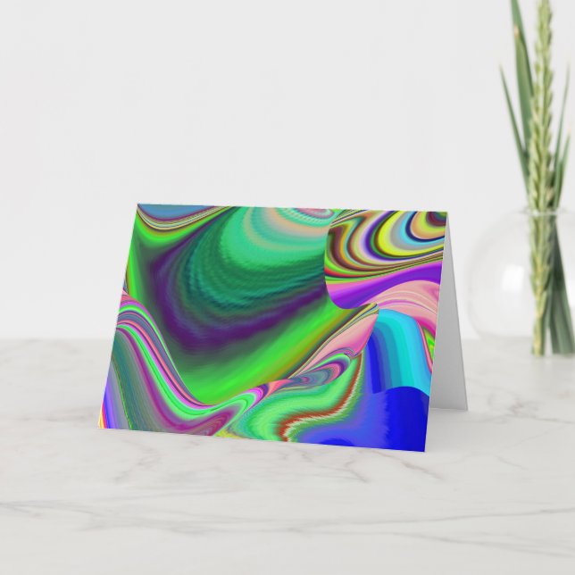 Summerfeeling , Abstract 3D Rainbowart Card (Front)