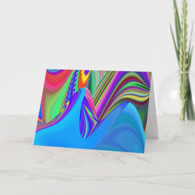 Summerfeeling , Abstract 3D Rainbowart Card (Front)