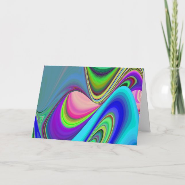 Summerfeeling , Abstract 3D Rainbowart Card (Front)