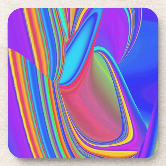 Summerfeeling , Abstract 3D Rainbowart Coaster (Front)