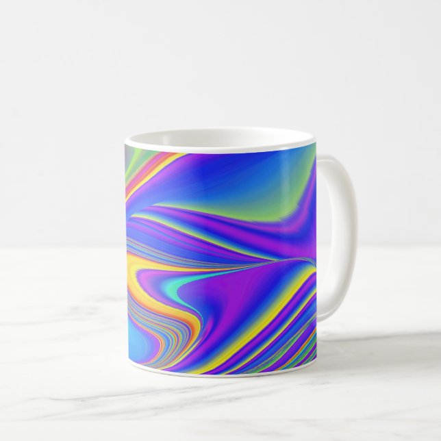 Summerfeeling , Abstract 3D Rainbowart Coffee Mug (Front Right)