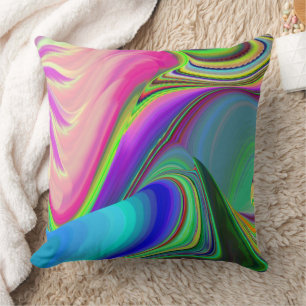 Summerfeeling , Abstract 3D Rainbowart Cushion
