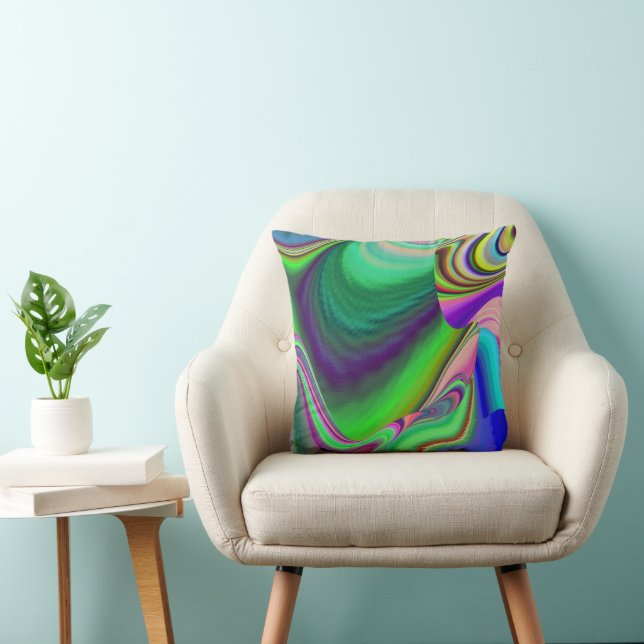 Summerfeeling , Abstract 3D Rainbowart Cushion (Chair)