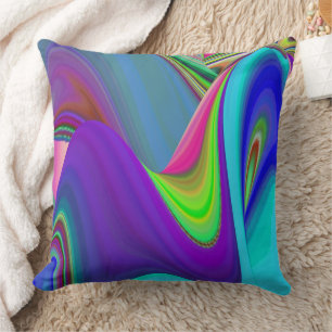 Summerfeeling , Abstract 3D Rainbowart Cushion