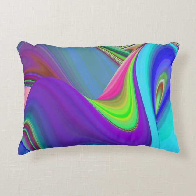 Summerfeeling , Abstract 3D Rainbowart Decorative Cushion (Front)