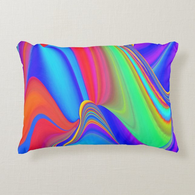 Summerfeeling , Abstract 3D Rainbowart Decorative Cushion (Front)