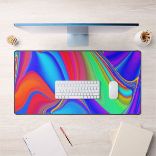 Summerfeeling , Abstract 3D Rainbowart Desk Mat