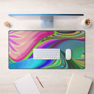 Summerfeeling , Abstract 3D Rainbowart Desk Mat