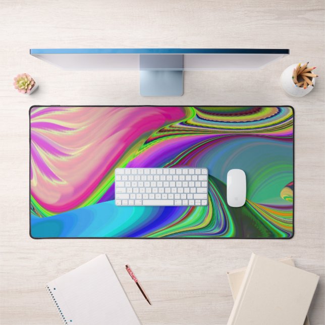 Summerfeeling , Abstract 3D Rainbowart Desk Mat (Office 1)