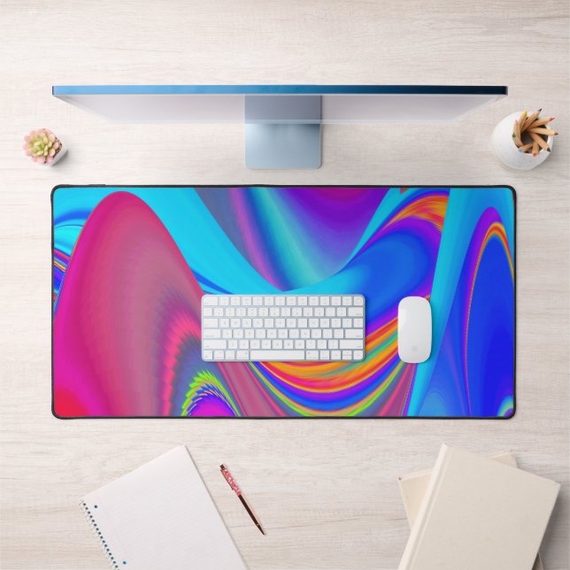 Summerfeeling , Abstract 3D Rainbowart Desk Mat (Office 1)