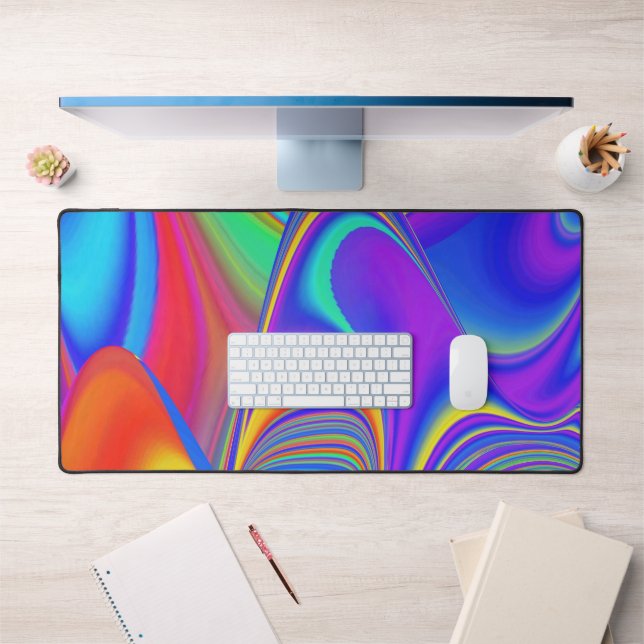 Summerfeeling , Abstract 3D Rainbowart Desk Mat (Office 1)