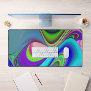 Summerfeeling , Abstract 3D Rainbowart Desk Mat