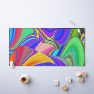 Summerfeeling , Abstract 3D Rainbowart Desk Mat