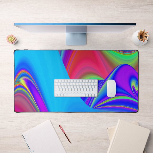 Summerfeeling , Abstract 3D Rainbowart Desk Mat (Office 1)