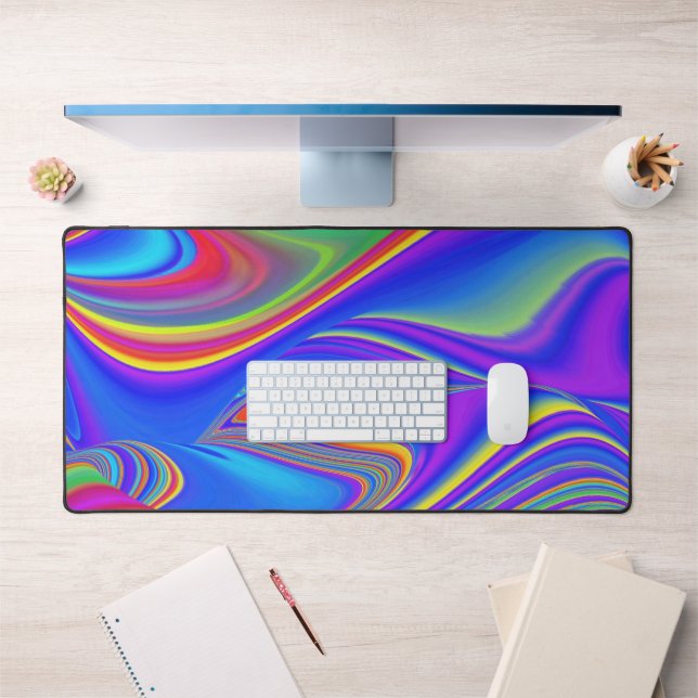 Summerfeeling , Abstract 3D Rainbowart Desk Mat (Office 1)